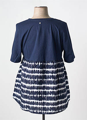 Top tissage jersey manches courtes bleu SHEEGO femme