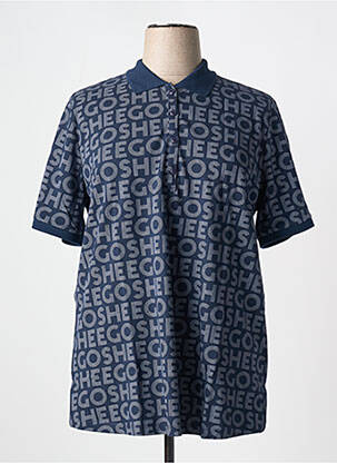 Polo coupe droite manches courtes bleu SHEEGO femme