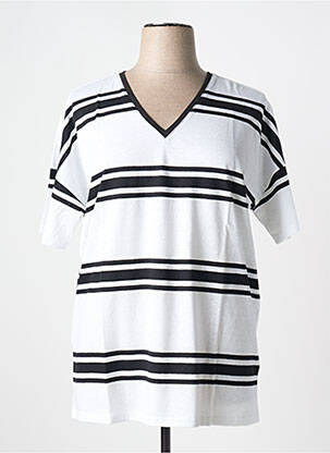 T-shirt coupe droite manches courtes blanc SHEEGO femme