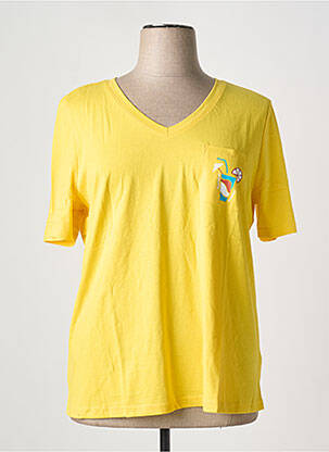 T-shirt imprimé fantaisie manches courtes jaune SHEEGO femme