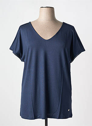 T-shirt coupe droite manches courtes bleu SHEEGO femme