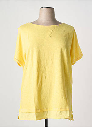 Top stretch manches courtes jaune SHEEGO femme