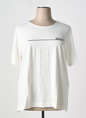 T-shirt imprimé fantaisie manches courtes blanc TRIANGLE femme