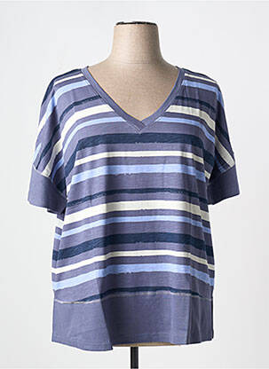 T-shirt coupe droite manches courtes bleu SHEEGO femme