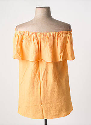 Top tissage crêpe manches courtes orange TRIANGLE femme