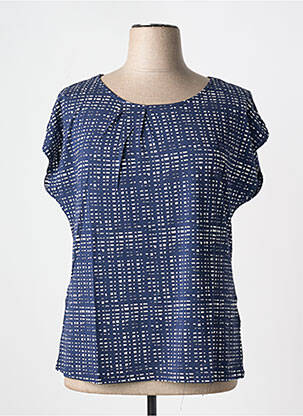 T-shirt coupe droite manches courtes bleu SHEEGO femme