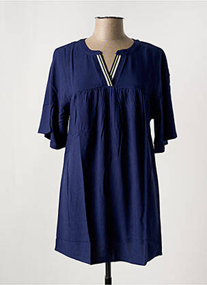 Tunique manches courtes coupe cintrée bleu SHEEGO femme