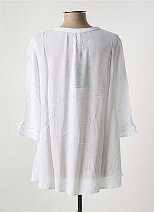 Tunique manches longues tissage crêpe blanc SHEEGO femme