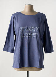 Top tissage jersey manches 3/4 bleu SHEEGO femme