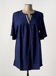 Tunique manches courtes coupe cintrée bleu SHEEGO femme