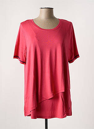 Top tissage jersey manches courtes rouge SHEEGO femme