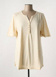 Top tissage jersey manches courtes beige SHEEGO femme