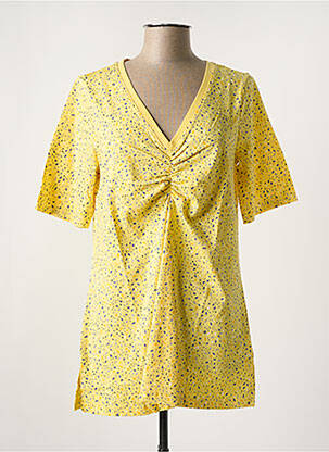 Top tissage jersey manches courtes jaune SHEEGO femme