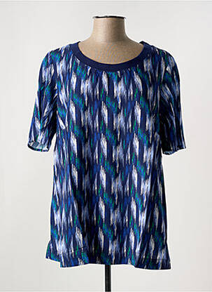 Top imprimé fantaisie manches courtes bleu SHEEGO femme