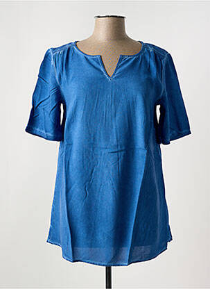 Tunique manches courtes tissage jersey bleu SHEEGO femme