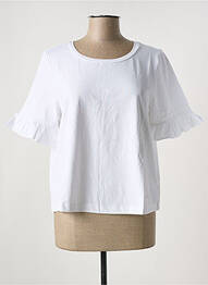 Top tissage jersey manches courtes blanc SHEEGO femme