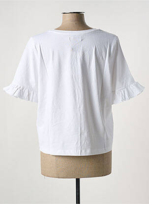 Top tissage jersey manches courtes blanc SHEEGO femme