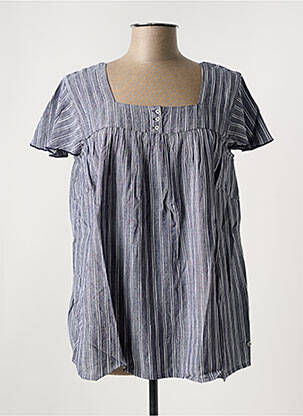 Tunique manches courtes coupe fluide bleu SHEEGO femme