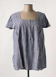 Tunique manches courtes coupe fluide bleu SHEEGO femme
