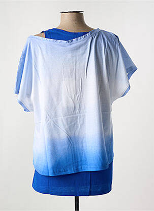 Top stretch manches courtes bleu SHEEGO femme