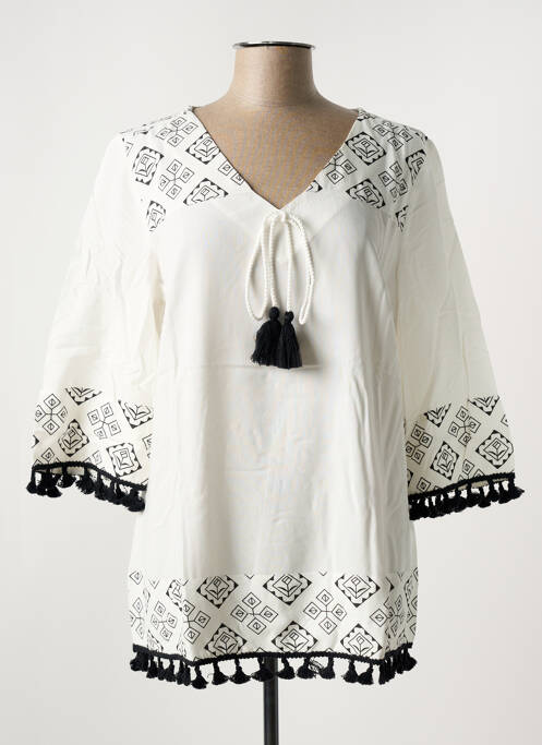 Tunique manches longues blanc SHEEGO pour femme