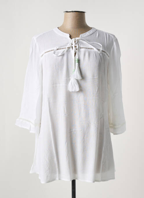 Tunique manches longues blanc SHEEGO pour femme