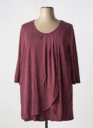 Top col rond manches 3/4 rouge SHEEGO femme