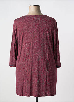 Top col rond manches 3/4 rouge SHEEGO femme