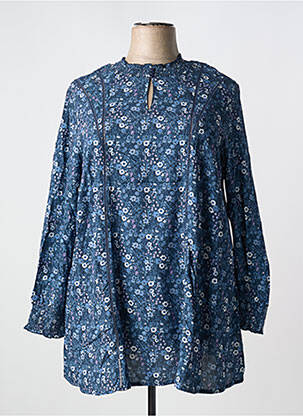 Tunique manches longues fermeture boutonnée sur le devant bleu SHEEGO femme