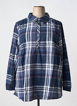 Tunique manches longues col chemisier bleu SHEEGO femme