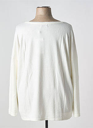 Pull coupe droite manches longues blanc SHEEGO femme