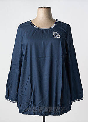 Top tissage crêpe manches longues bleu SHEEGO femme