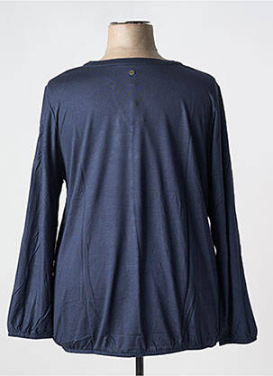 Top col v manches longues bleu SHEEGO femme