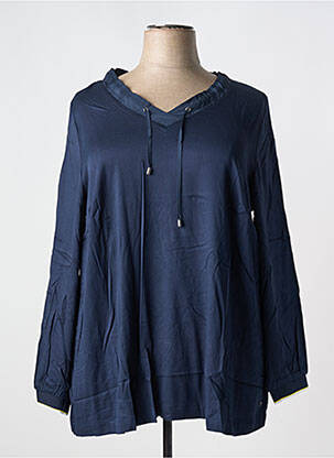 Top coupe fluide manches longues bleu SHEEGO femme