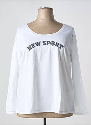 T-shirt manches longues manches longues blanc SHEEGO femme