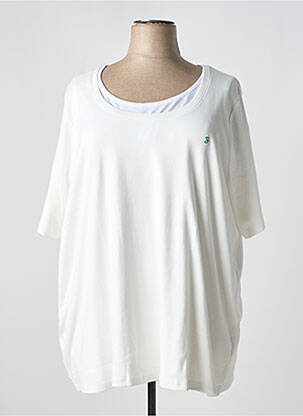 T-shirt coupe droite manches courtes blanc SHEEGO femme