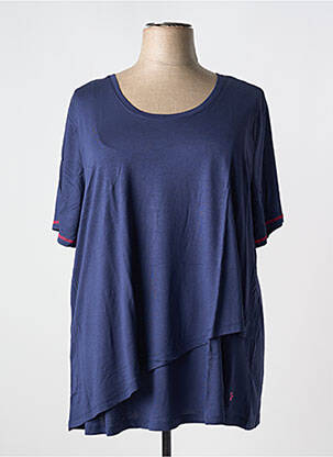 Top tissage jersey manches courtes bleu SHEEGO femme