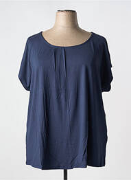 Top tissage jersey manches courtes bleu SHEEGO femme