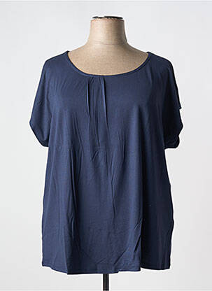 Top tissage jersey manches courtes bleu SHEEGO femme