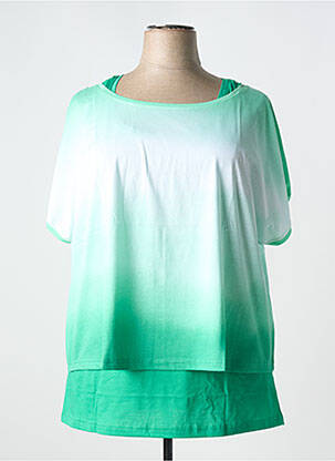 Top stretch manches courtes vert SHEEGO femme