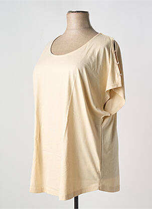 T-shirt coupe droite manches courtes beige SHEEGO femme