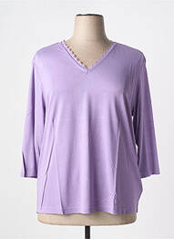 T-shirt col v manches 3/4 violet SHEEGO femme