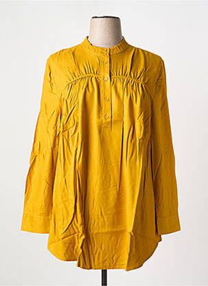 Tunique manches longues tissage crêpe jaune SHEEGO femme