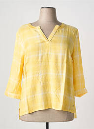 Blouse poignets boutonnés avec fente manches 3/4 jaune SHEEGO femme