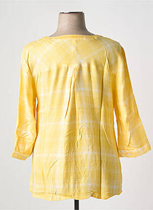 Blouse poignets boutonnés avec fente manches 3/4 jaune SHEEGO femme