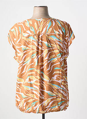 Blouse tissage popeline manches courtes orange TOM TAILOR femme