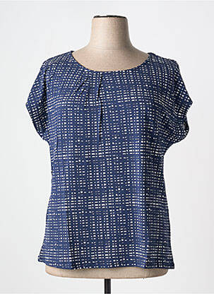 T-shirt coupe droite manches courtes bleu SHEEGO femme
