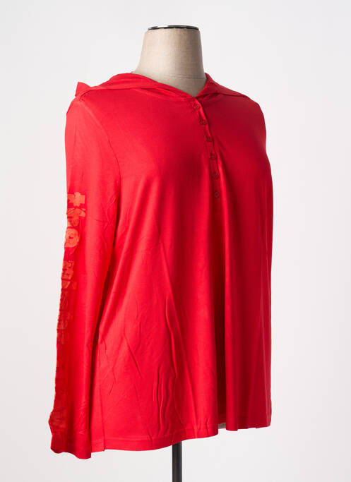 Sweat-shirt à capuche rouge SHEEGO pour femme