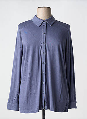 Chemisier coupe droite manches longues bleu SHEEGO femme