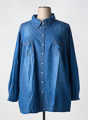 Chemisier coupe cintrée manches longues bleu SHEEGO femme